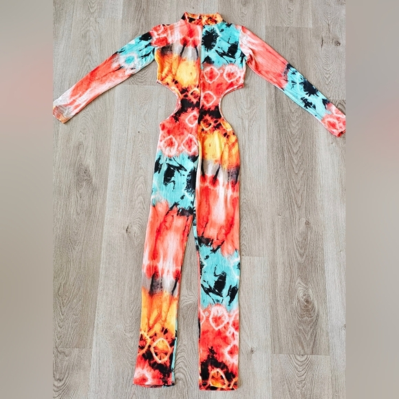 Small/Medium Tie-Dye Cut-Out Jumpsuit - Picture 2 of 5
